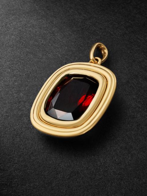 MAOR Equinox Small 18-Karat Gold, Sterling Silver and Garnet Pendant