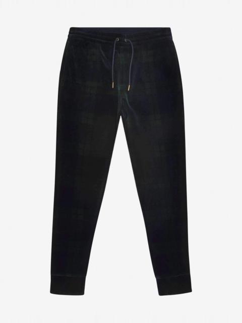 Ralph Lauren Ralph Lauren Purple Label Tartan Print Velvet Track Pants