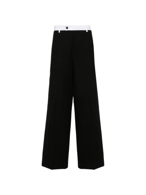 contrasting-waistband wool trousers