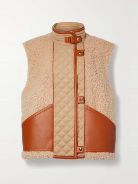 Maikel quilted cashmere and leather-trimmed shearling vest