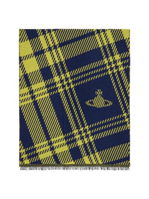 Vivienne Westwood Navy & Yellow Tartan Scarf