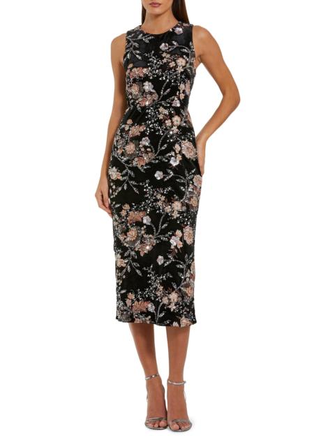 MAC DUGGAL Women's Floral Embellished Velvet Cocktail Dress - Black Multi