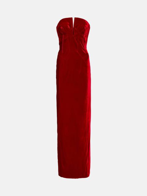 TOM FORD Strapless velvet gown