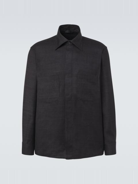 SAMAN AMEL Regis silk shirt jacket