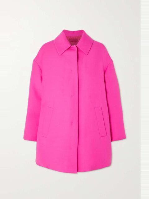 Oversized padded wool and silk-blend crepe jacket