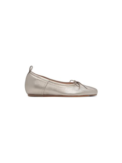Simone Rocha Silver Classic Pleated Ballerina Flats