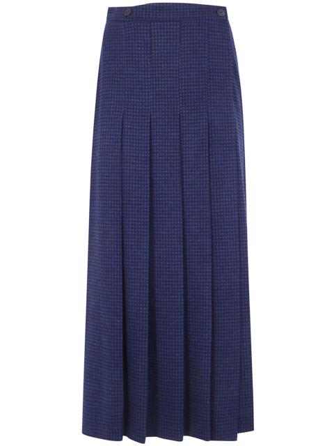 Harris Wharf London Long Pleated Skirt Ay7340mra Ra01 Dark Blue Hounds