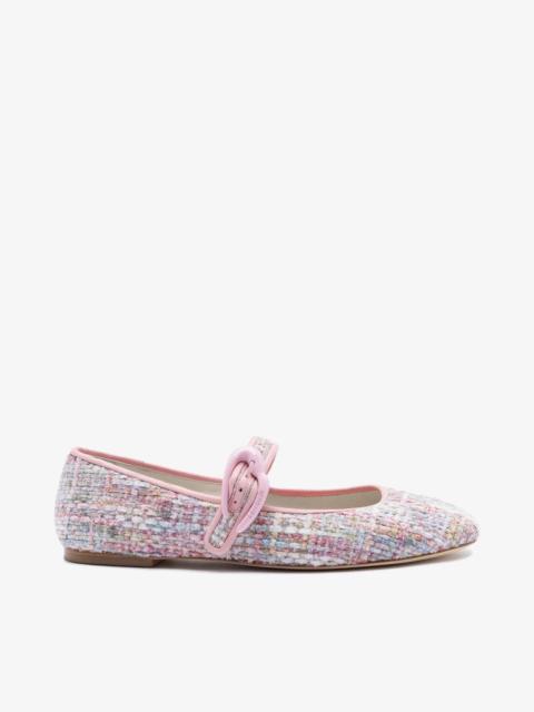 Larroudé Verona Ballet Flat Tulip Printed Tweed