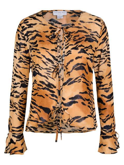 Never Fully Dressed Never Fully Dressed Cali Tiger-print Chiffon top