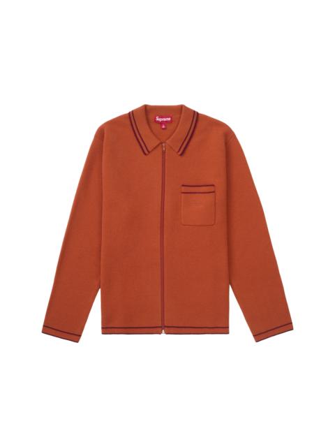 Supreme Zip Up Polo Sweater Burnt Orange