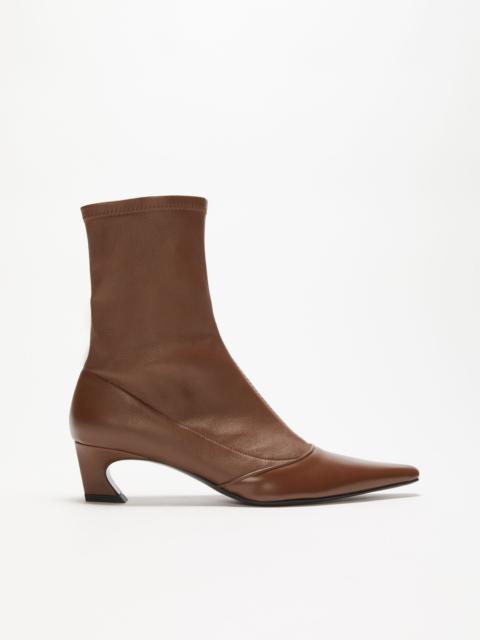 Heeled ankle boots - Cognac brown