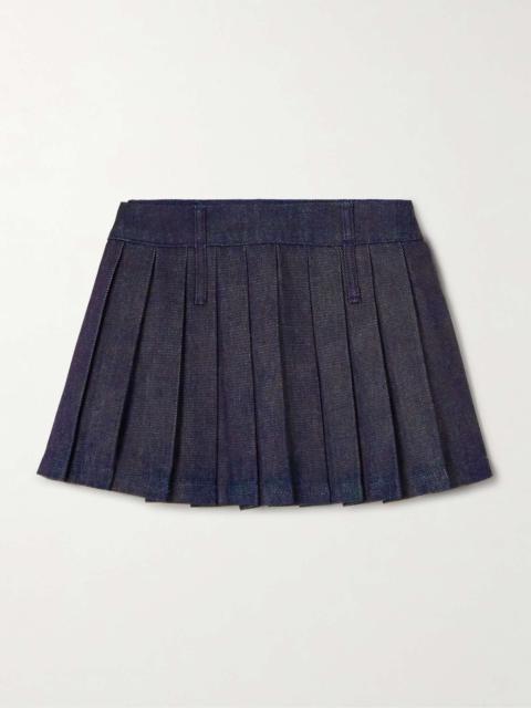 Blake pleated denim mini skirt