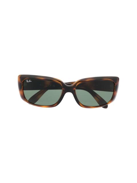 rectangle-frame tortoiseshell sunglasses