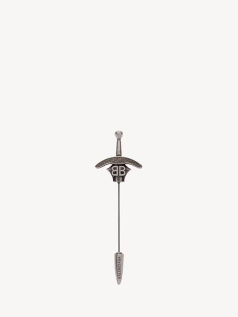 BALENCIAGA Goth Sword Brooch in Antique Silver