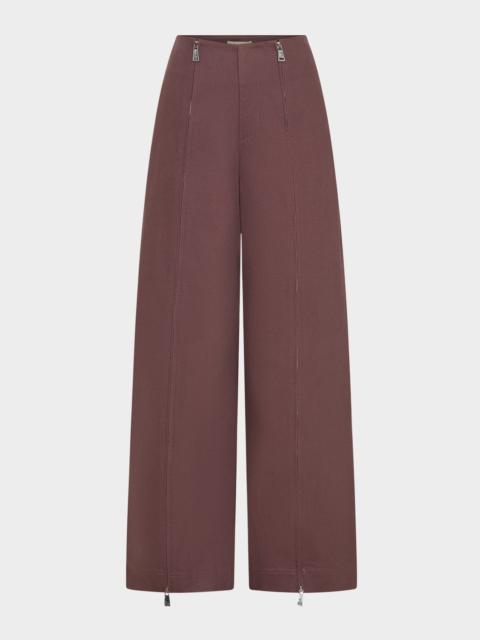 NICHOLAS Amalia Wide-Leg Zipper Pants