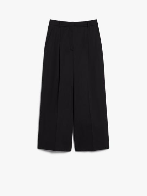 Cropped stretch cotton trousers