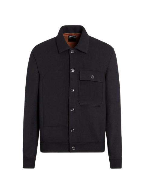 button-up cashmere shirt jacket