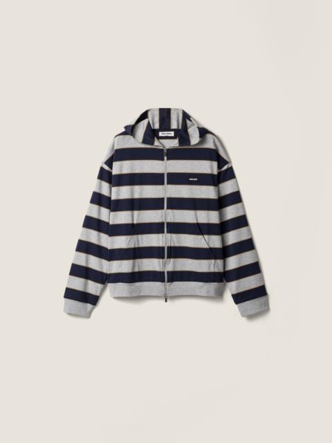 Miu Miu Striped jersey hoodie