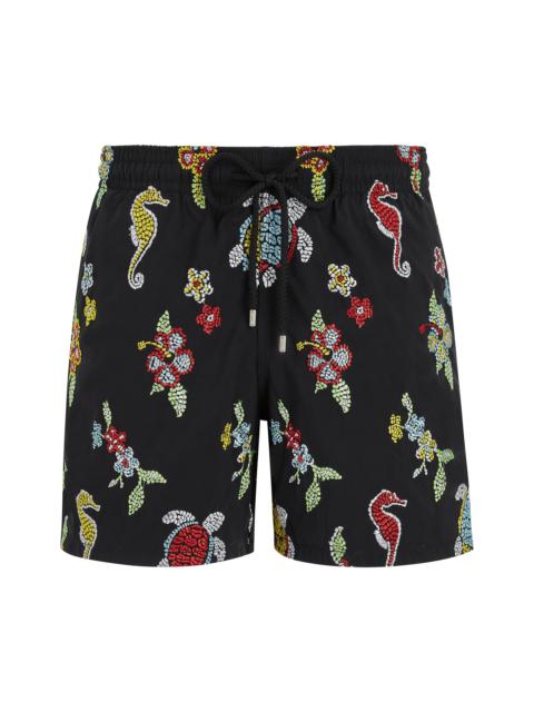 Vilebrequin Men's Mistral Turtle Swim Shorts - Noir
