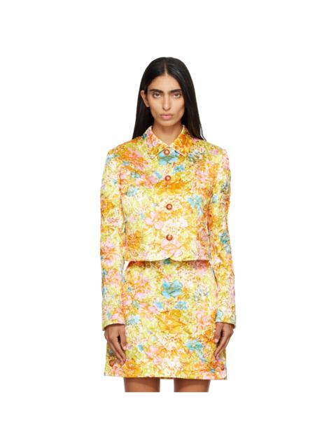 VERSACE Multicolor Printed Silk Duchesse Jacket