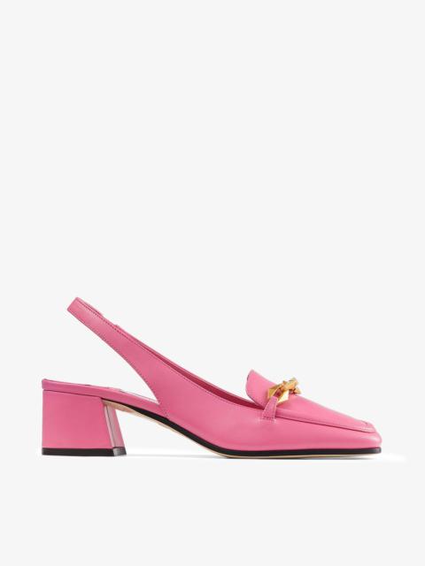 Diamond Tilda Sling Back 45
Candy Pink Calf Leather Sling Back Pumps with Diamond Chain