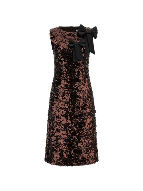 GANNI sequins bow midi dress