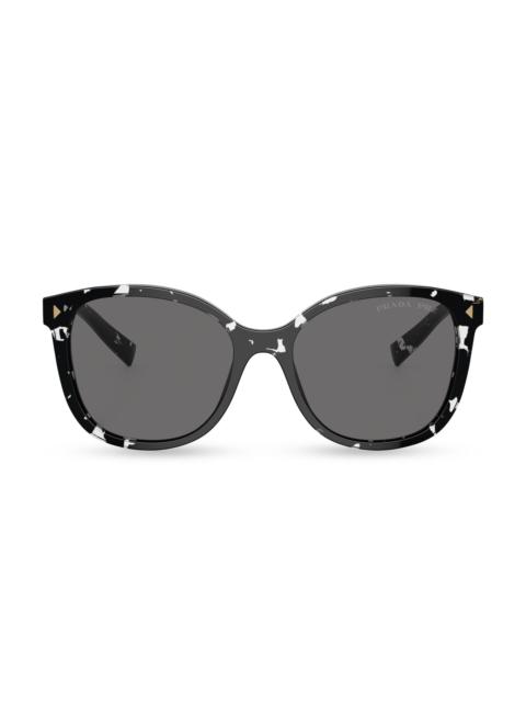 Prada Women's 53MM Square Sunglasses - Black White Dark Grey