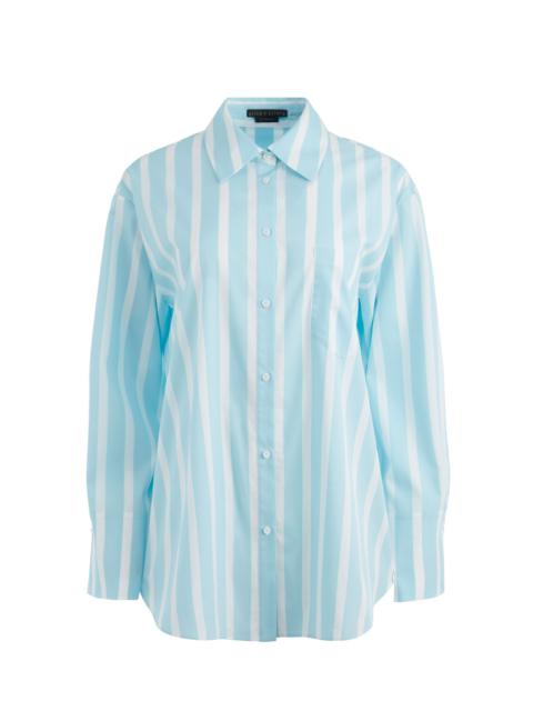 Alice + Olivia FINELY OVERSIZED LONG BUTTON DOWN SHIRT