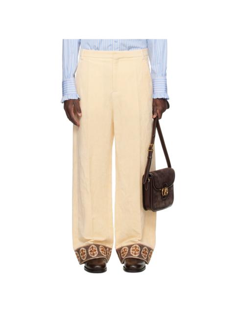 Valentino Beige Flocked Trousers