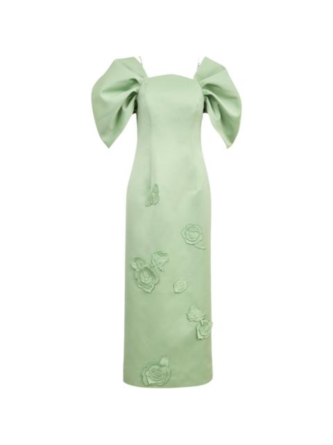 LEO LIN Arabella floral-appliqué dress