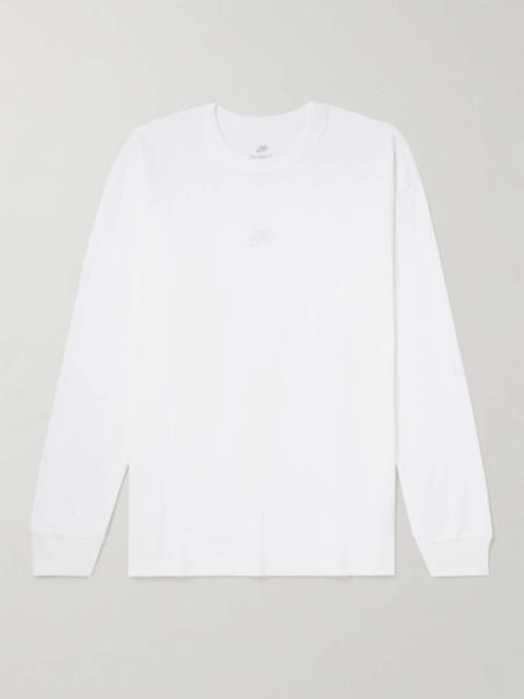Nike Premium Essentials Logo-Embroidered Cotton-Jersey T-Shirt