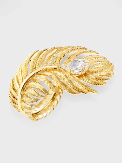 Plume de Paon 18K Yellow Gold Large Diamond Ring