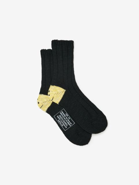 Kapital 56 YARNS MA-1 RAINBOWY HAPPY HEEL SOCKS (BLACK)