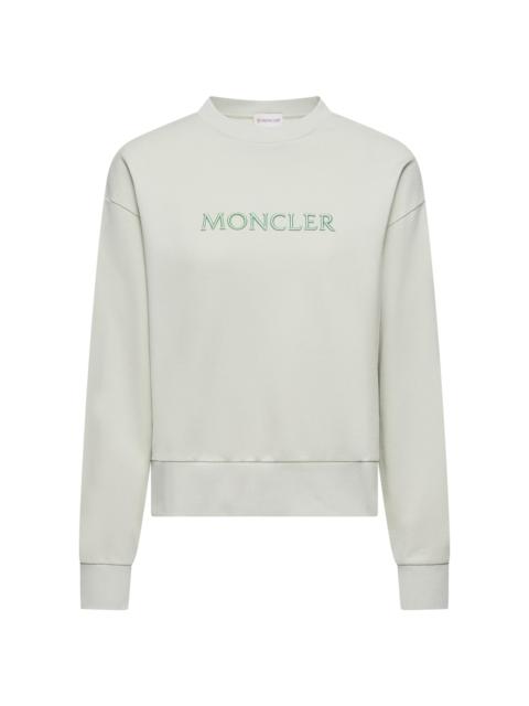 Moncler Women's Crew Neck Sweatshirt in Cotton - Light Green