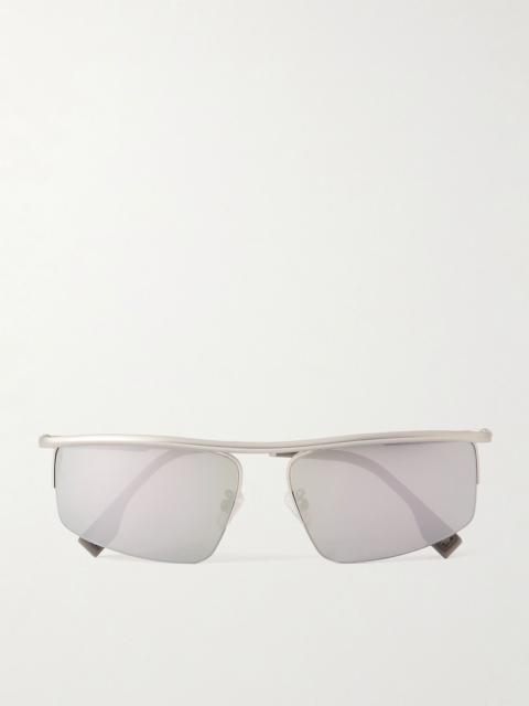FENDI Travel aviator-style silver-tone sunglasses Silver