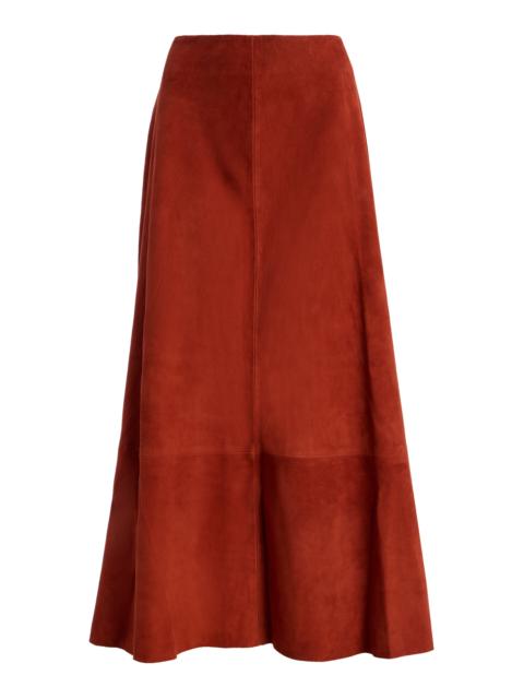 ST. AGNI Exclusive Suede Midi Circle Skirt