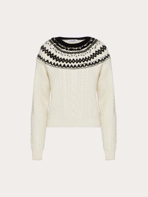 Valentino EMBROIDERED WOOL SWEATER