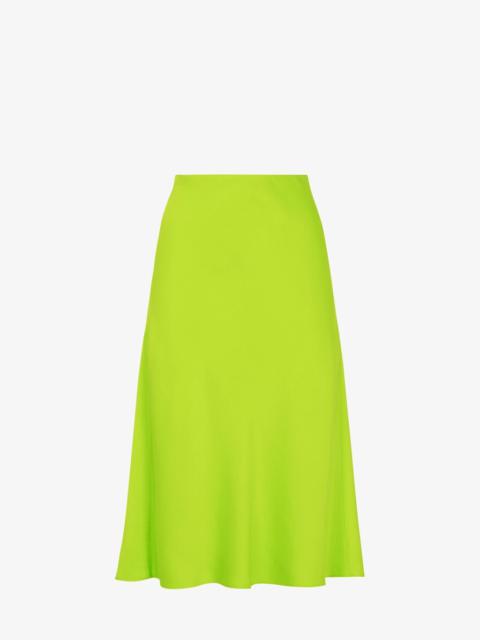 Acid green satin skirt