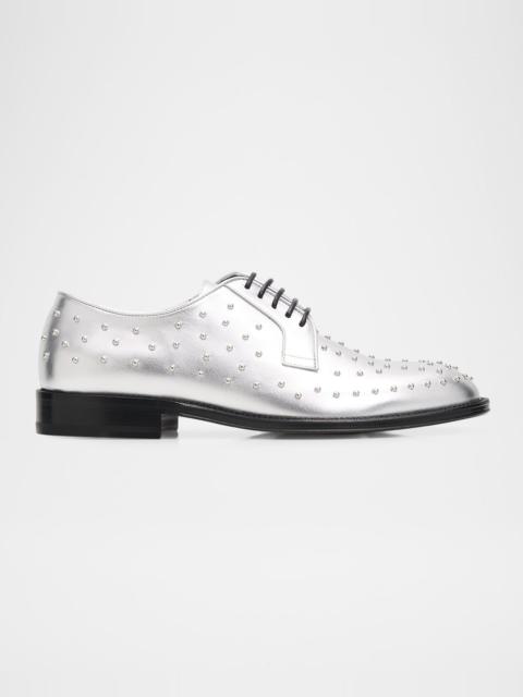 Giuseppe Zanotti Men's GZ-Tag Studded Leather Derby Shoes