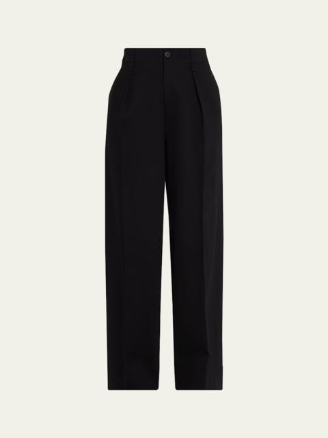 ISSEY MIYAKE Japanese Cotton Jersey Straight-Leg Pants