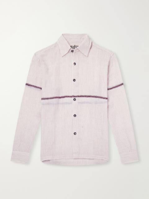 KARTIK RESEARCH Rabari Embroidered Pinstriped Cotton Shirt