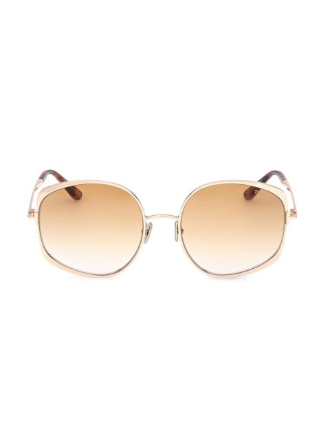 TOM FORD Women's Abbey 58MM Geometric Sunglasses - Gold