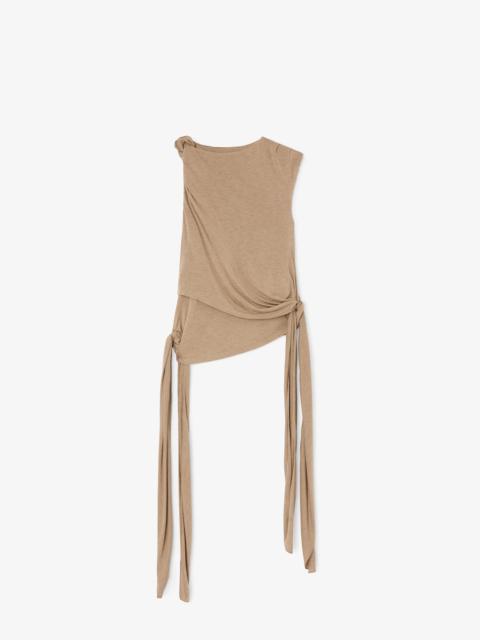 GANNI TOP IN BEIGE JERSEY