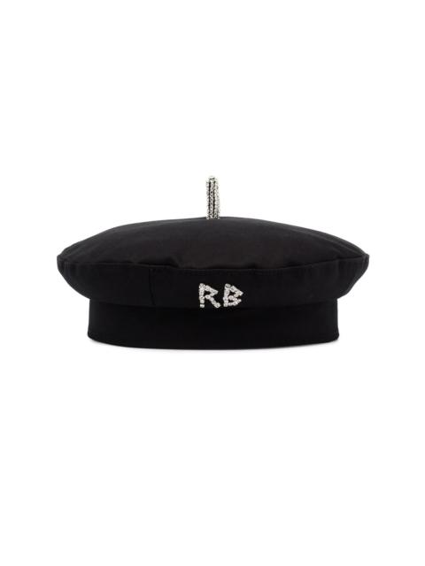 RUSLAN BAGINSKIY crystal-logo cotton beret