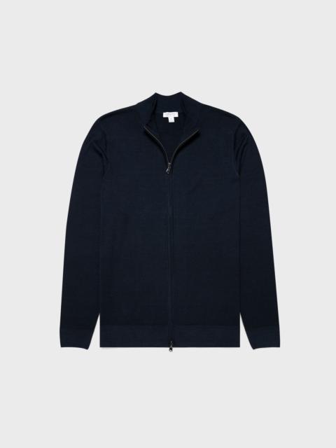 Sunspel Fine Merino Wool Zip Cardigan