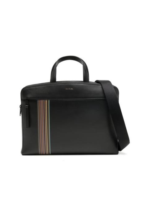 Paul Smith logo-print leather laptop bag
