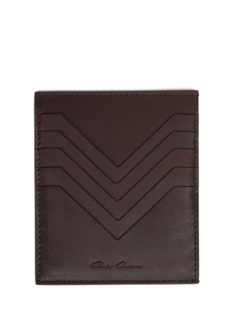 Rick Owens Burgundy Square Card Holder