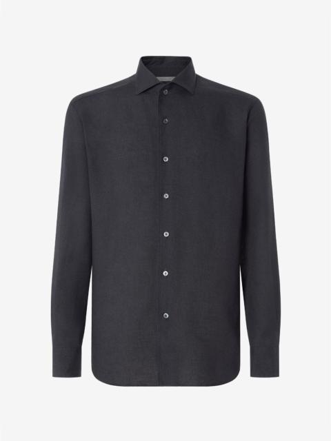 CORNELIANI Black pure linen shirt