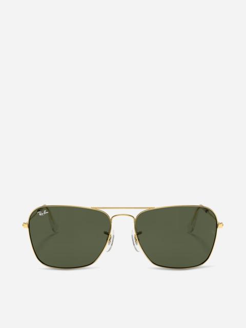 Ray-Ban Caravan Sunglasses Polished Arista Gold / G-15 Green