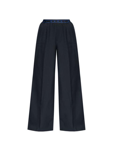 wide-leg virgin wool trousers